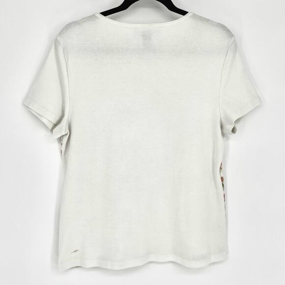 Karen Scott Rhinestone Bicycle in Tulips Tee Size PXL - Picture 5 of 7